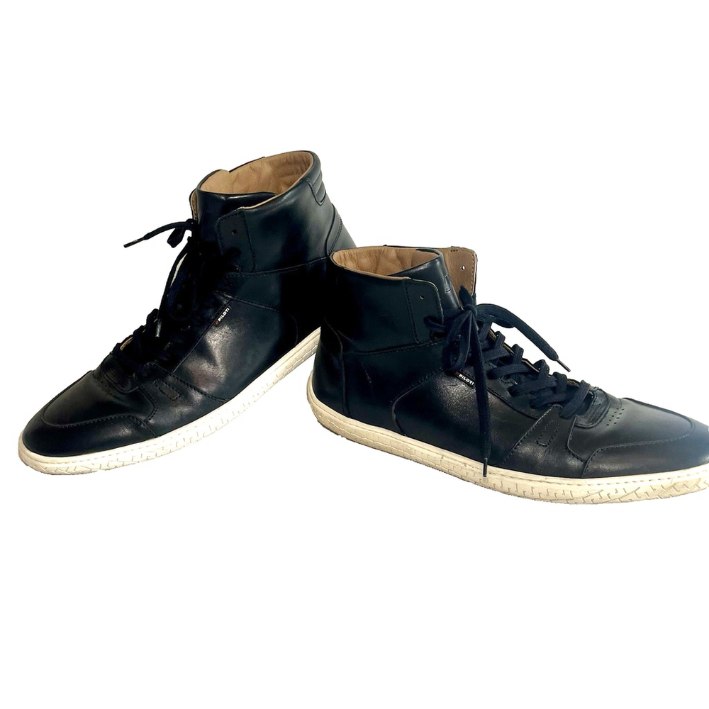 PILOTI Drift Mid black Leather Driving Shoe Ankle Boot Size 13